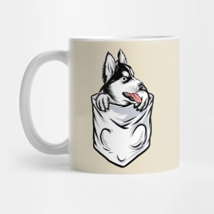 White cute dog in the pocket Mug